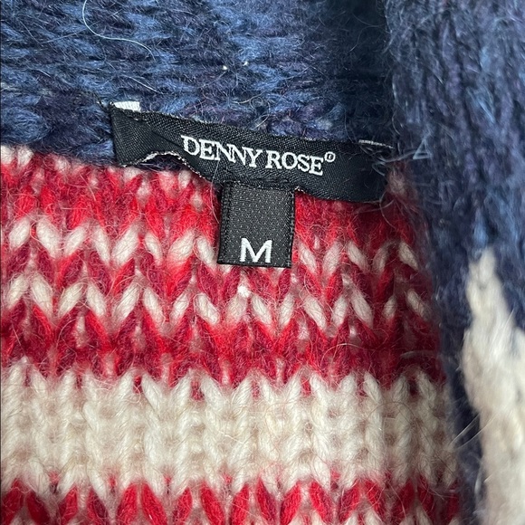 Denny Rose Made In Italy Stars And Stripes Long Open Cardigan Size Medium - Picture 4 of 9